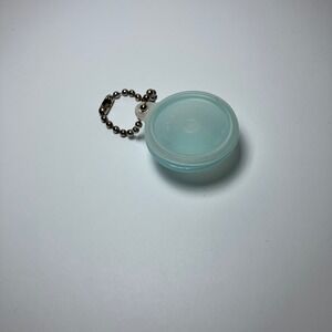 Tupperware Keychain Mini Container Tiny Round Blue Travel Storage Holder